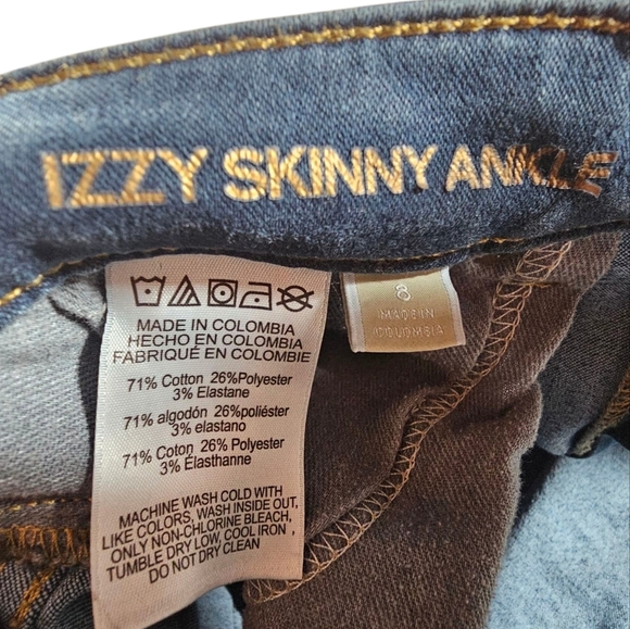 Michael Kors Women's Izzy Skinny Ankle Blue Jeans Size 8 - Picture 4 of 7